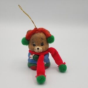 Vintage Chilly‎ Chimer Porcelain Brown Bear Bell Christmas Ornament Retro